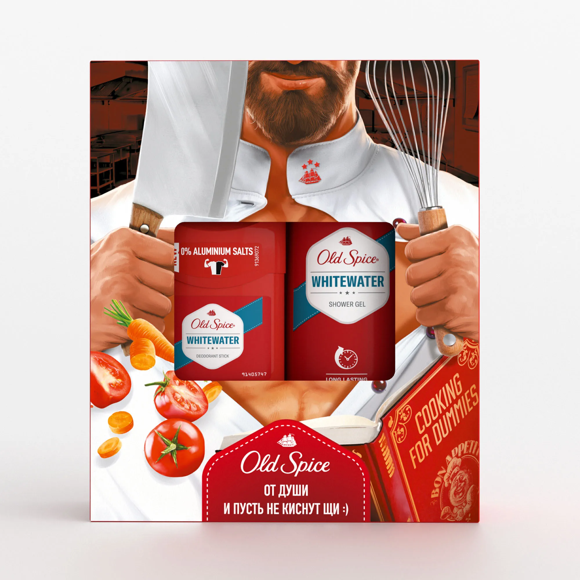 Подарочный набор Old Spice Whitewater (Твёрдый дезодорант 50 мл + Гель для душа 250 мл) |