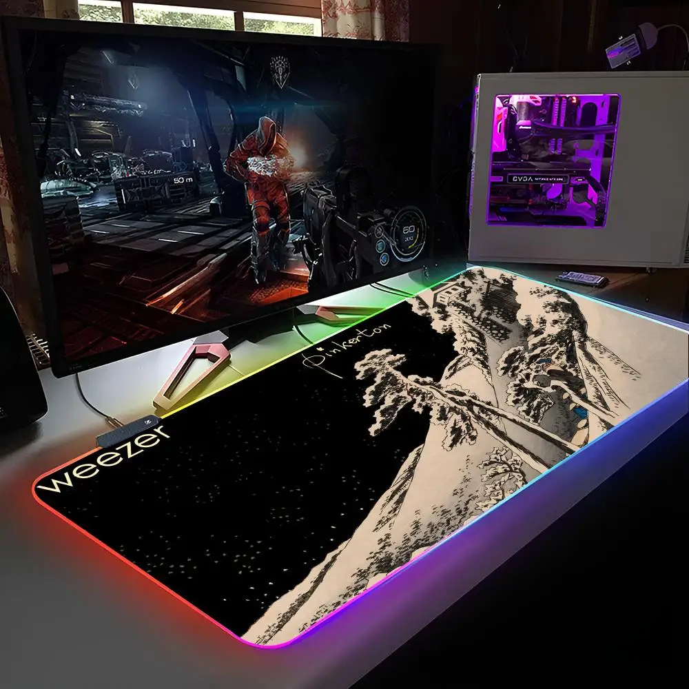 Коврик для мыши Band W-Weezer с RGB-подсветкой, коврик для мыши для ноутбука, коврик для мыши для ноутбука, геймерский коврик для компьютерного стола, игровые аксессуары (art.: 3920db37cc640) - 3920db37cc640