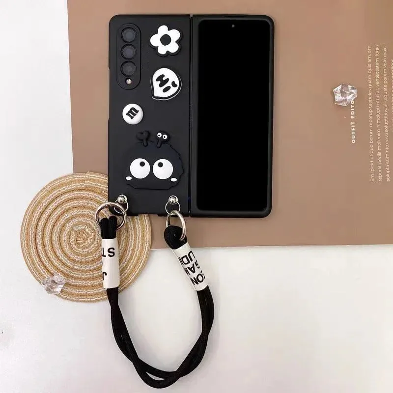 Модный милый черный матовый чехол с цветком Genie для Samsung Galaxy Z Fold 6 5 4 3 2 (art.: 3920ca1fa2cd9) - 3920ca1fa2cd9