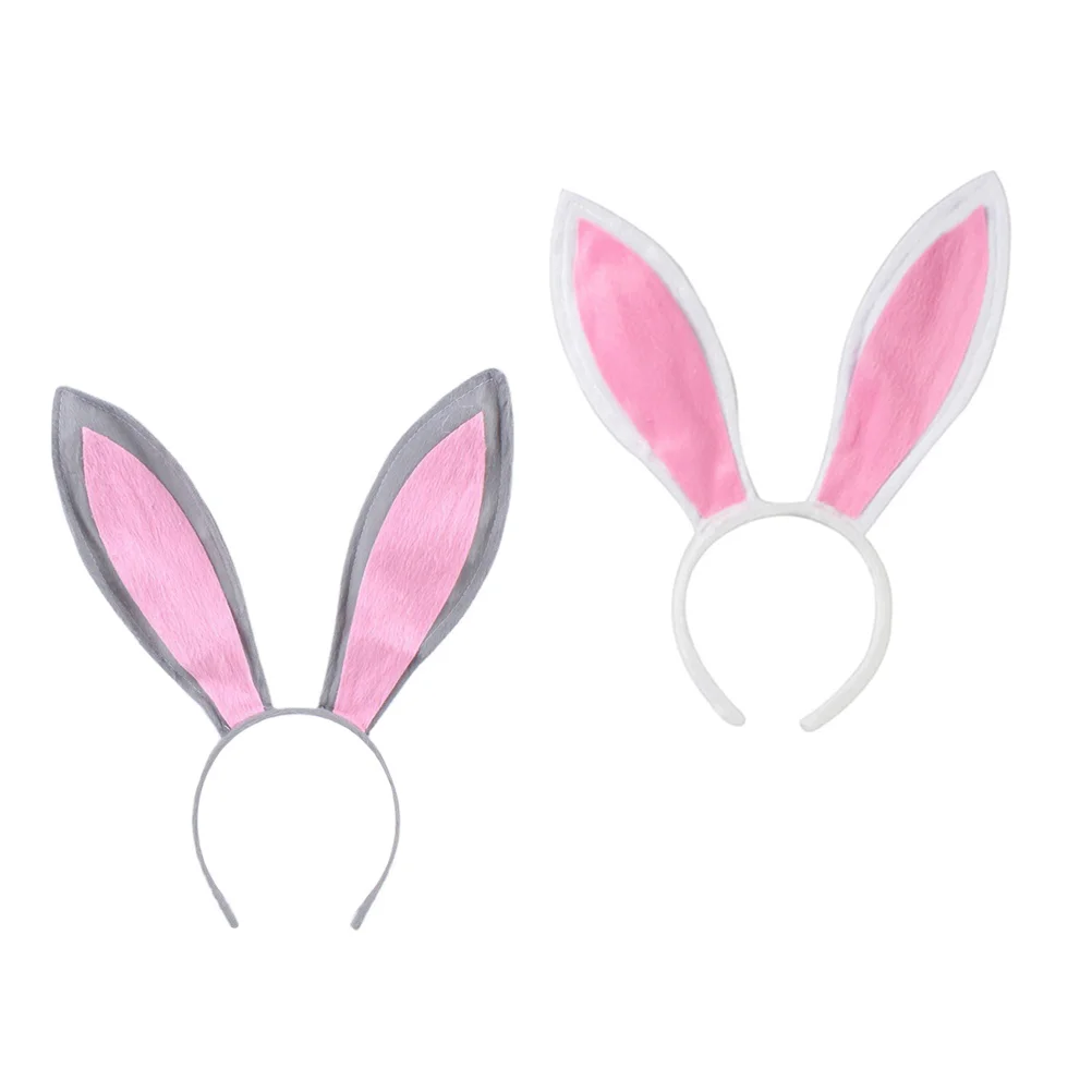 

2Pcs Decorative Girl Headband Bunny Ears Headband Easter Party Supply Plush Bunny Ears Headband for Cosplay Easter Party