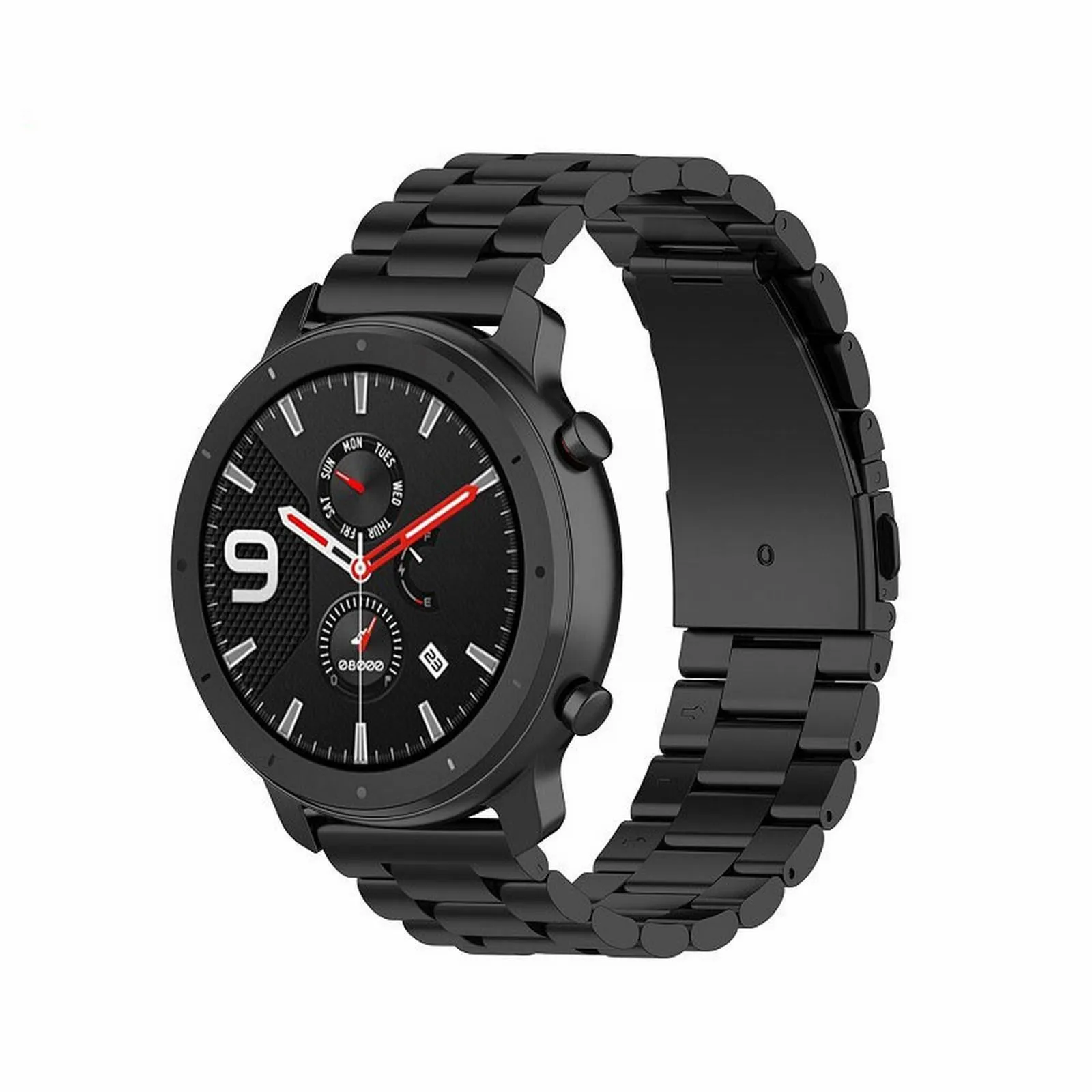

Подходит для Huami Amazfit GTR, твердый стальной ремешок с тремя бусинами, 22 мм, наручные часы для мужчин