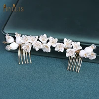 a20 wedding hair comb white flower wedding hair accessories handmade bridal clips for women headpieces party prom jewelry