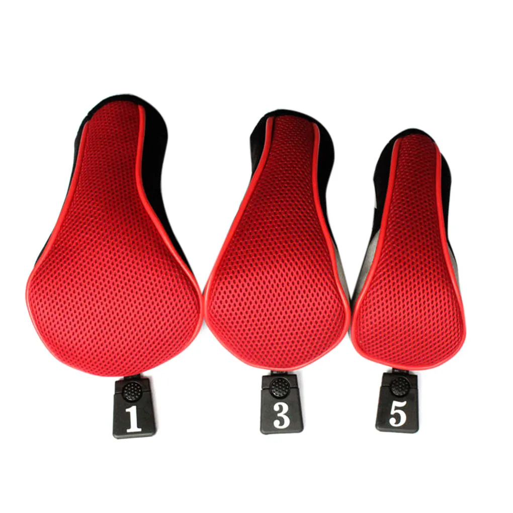 

3Pcs Club Heads Cover Soft Wood Golf Club Driver Headcovers Golf Head Covers Protect Set