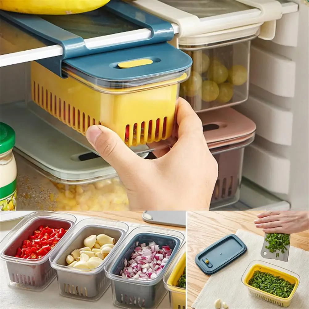 

1pc Household Multifunctional Drawer Refrigerator Storage Box Vegetable Filter Food Preservation Box