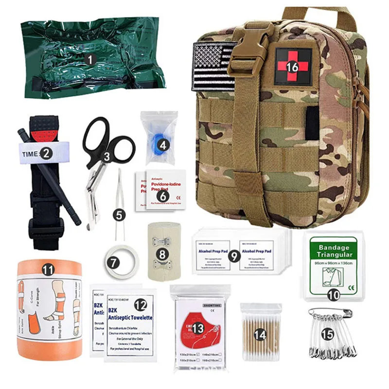 Kosibate – Kit de survie d'urgence  matériel de Camping  garrot médical  tactique militaire
