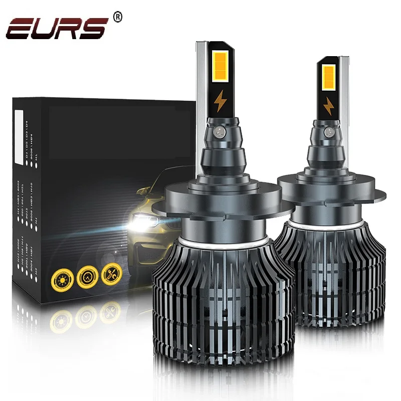

Светодиодные фары EURS, 2 шт., H4, H7, лампы для фар головного света H1, H4, H7, H8, H9, H11, 9005, 9006, 9012, 110 Вт, лм, P2