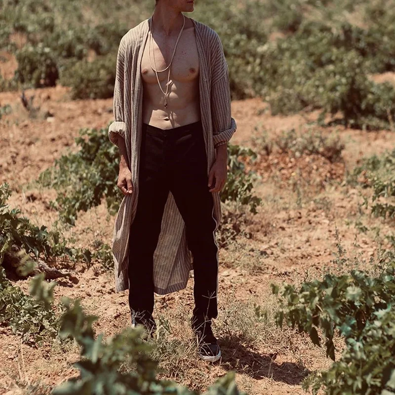 

Мужская рубашка с длинным рукавом, Новинка весна-осень 2023, длинная рубашка для отдыха и путешествий, большие размеры