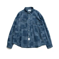 japanese retro stitching ethnic style loose fitting long sleeve shirt spring and autumn new mens plaid casual shirt coat