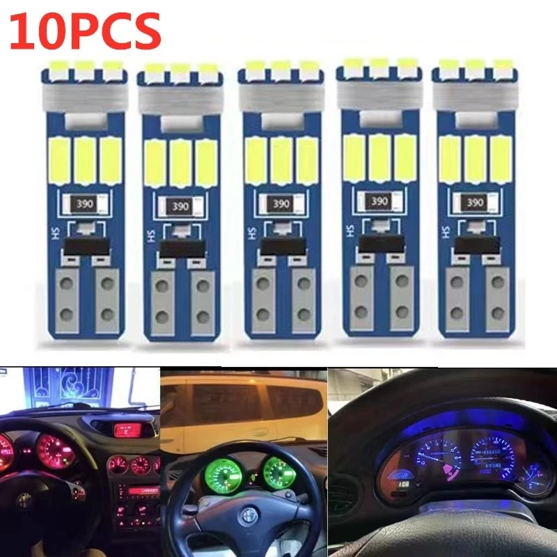 

Суперъярсветодиодный светодиодные лампы T5 W3W W1.2W 70 73 74, 10/6/2 шт., лампы для приборной панели автомобиля, индикатор предупреждения, устройство