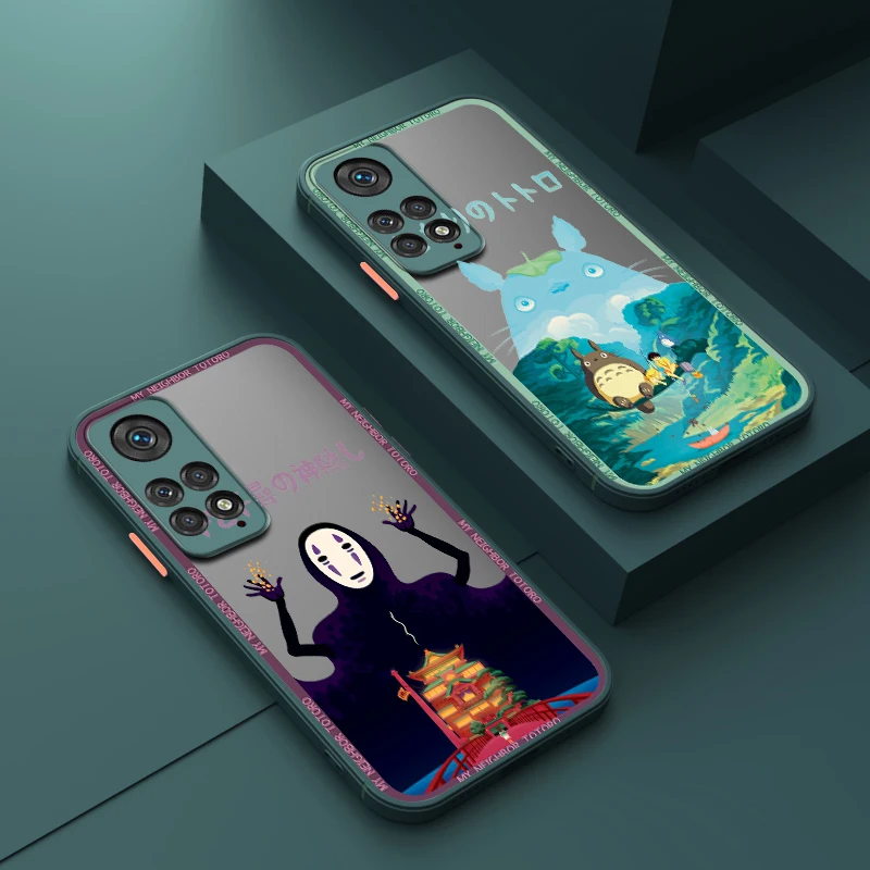 

Miyazaki Anime Spirited Away For Xiaomi 12 11 T Pro S Redmi Note 12 11 10 9 8 Pro S T 5G Frosted Translucent Phone Case