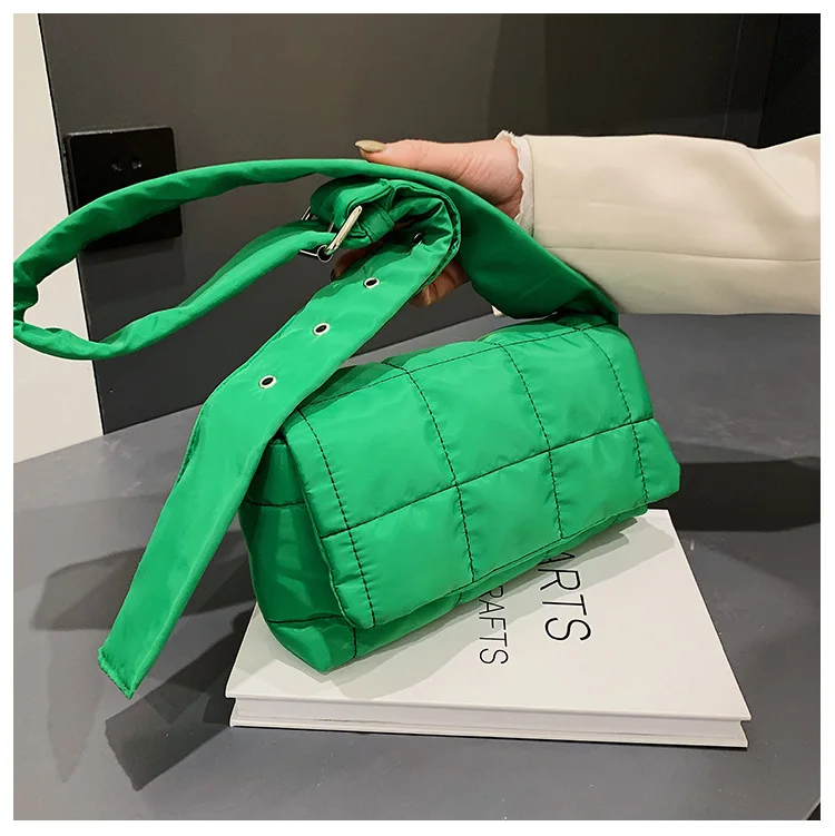 New Fashion Space Pad Cotton Women Shoulder Bags Nylon Padded Quilted Shopper Bags Female Casual Crossbody Bags Handbags