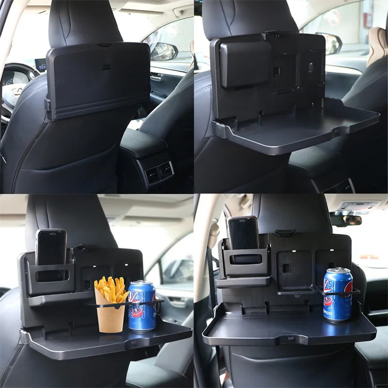 

LEEPEE Car Interior Storage Shelf Dining Table Drink Holder Car Folding Food Cup Tray Backseat Cup Holder Car Styling Car Tray