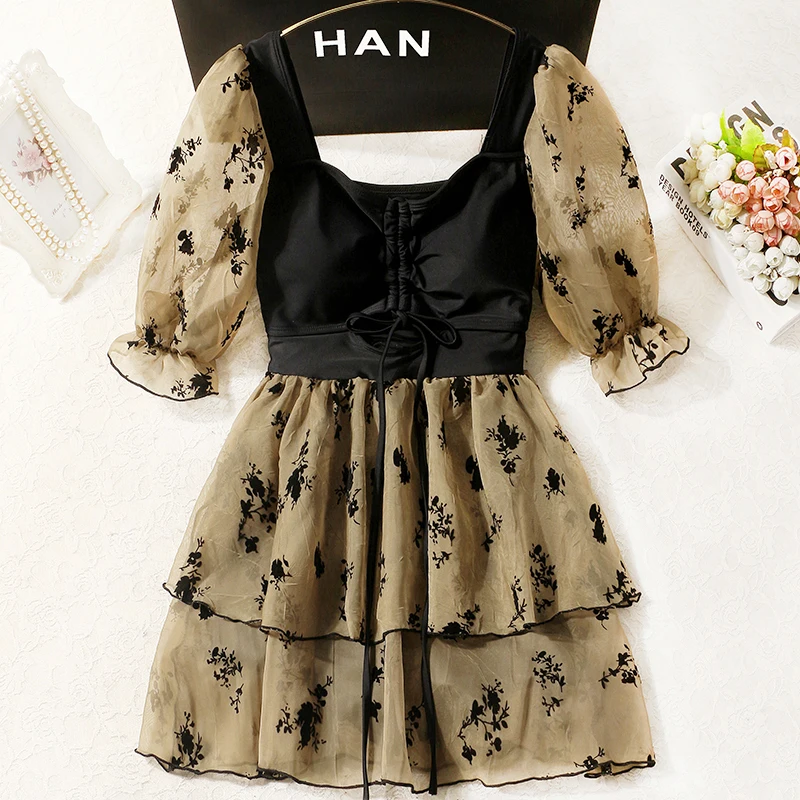 

YinFengTing Новый женский цельный купальник на шнурке с отверстиями купальники с эффектом пуш-ап пляжное платье с оборками купальный костюм с принтом 2023