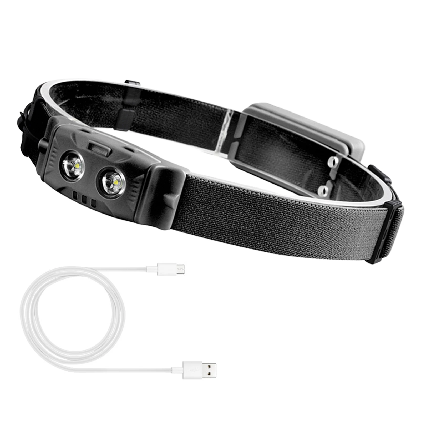 

Induction Headlamp LED Head Lamp With Built-in Battery Flashlight USB Rechargeable 7 Lighting Modes Head Torch For Outdoor Use