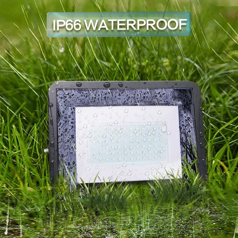 Водонепроницаемый Светодиодный Прожектор Marpou Ip66 Черный 100 Вт Наружное Настенное