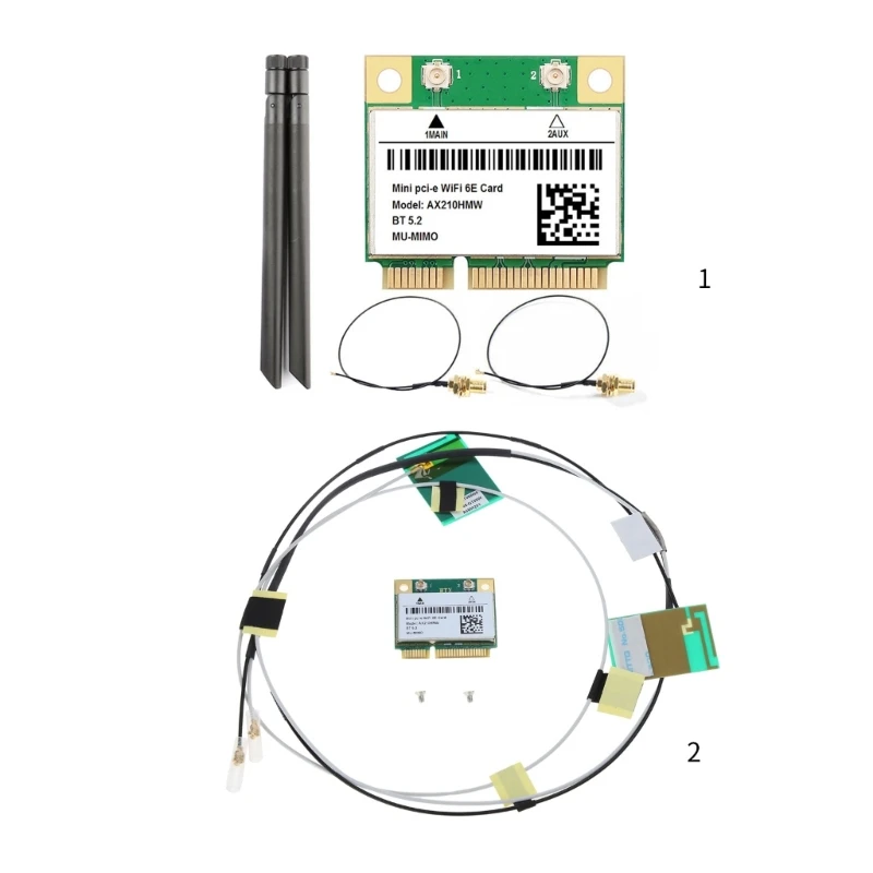 

WiFi 6E AX210HMW Mini PCI-E Wifi Card Bluetooth-compatible 5.2 Wireless Adapter
