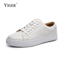yiger mens casual shoes genuine leather british thick sole trend korean casual sneakers male mens sports white shoes vintage