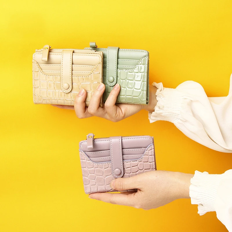 Luxury Women Holder Short Wallet Mini Women's PU Letter Multi-Card Card Holder Small Multi-functional Clutch Bag