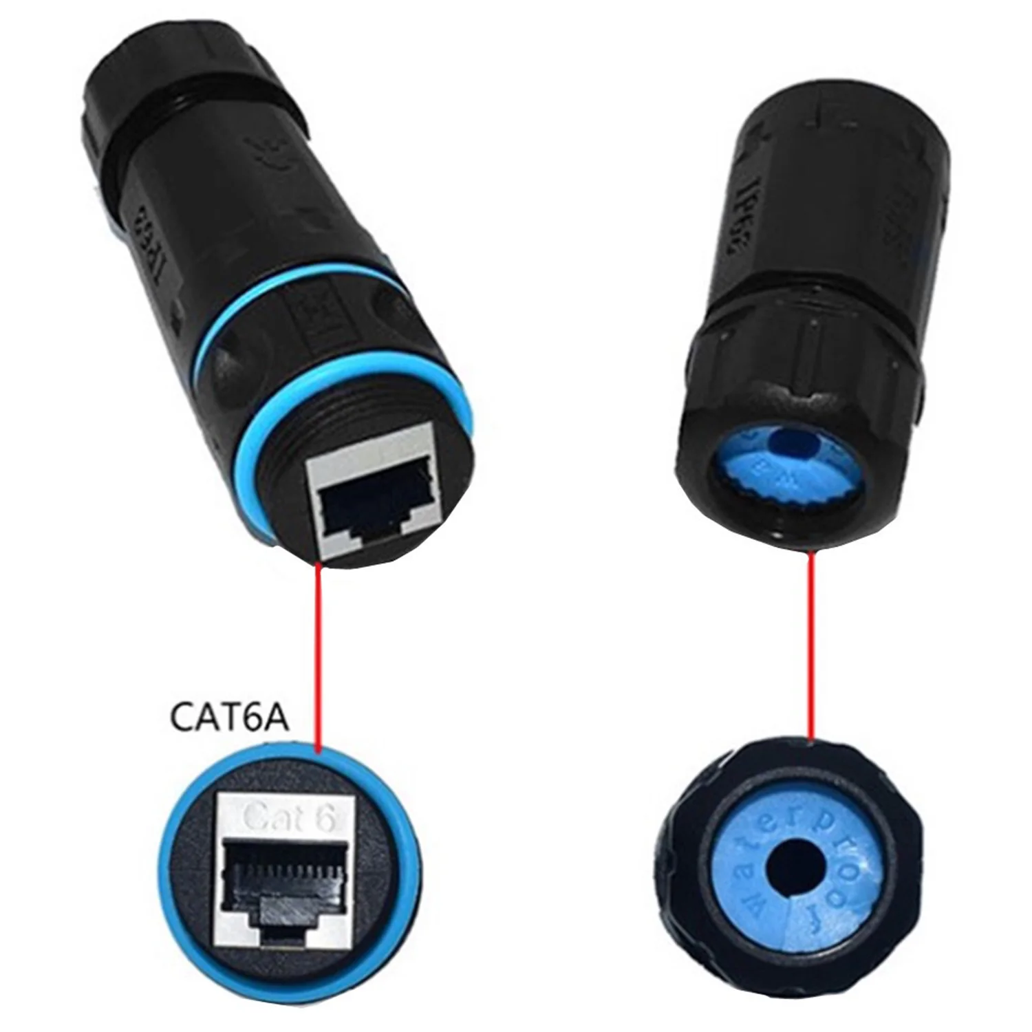 1 шт. IP68 Водонепроницаемый соединитель RJ45 экранированный из чистой меди
