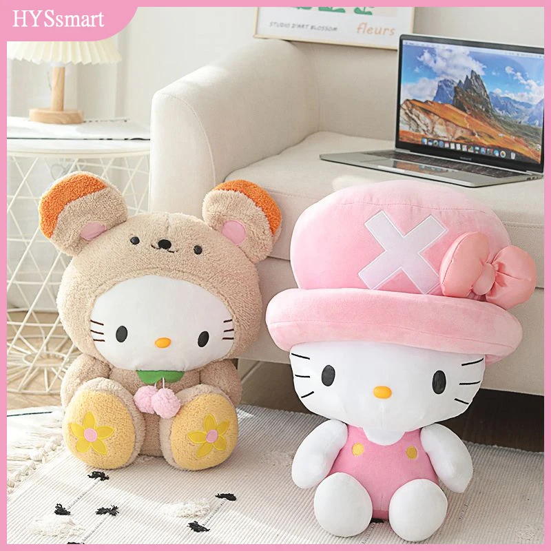 

40/45cm Sanrio Series Kuromi Hello Kitty Plush Toy Pillow Soft Stuffed Plushies Anime Cartoon Doll Children Gift Free Shipping