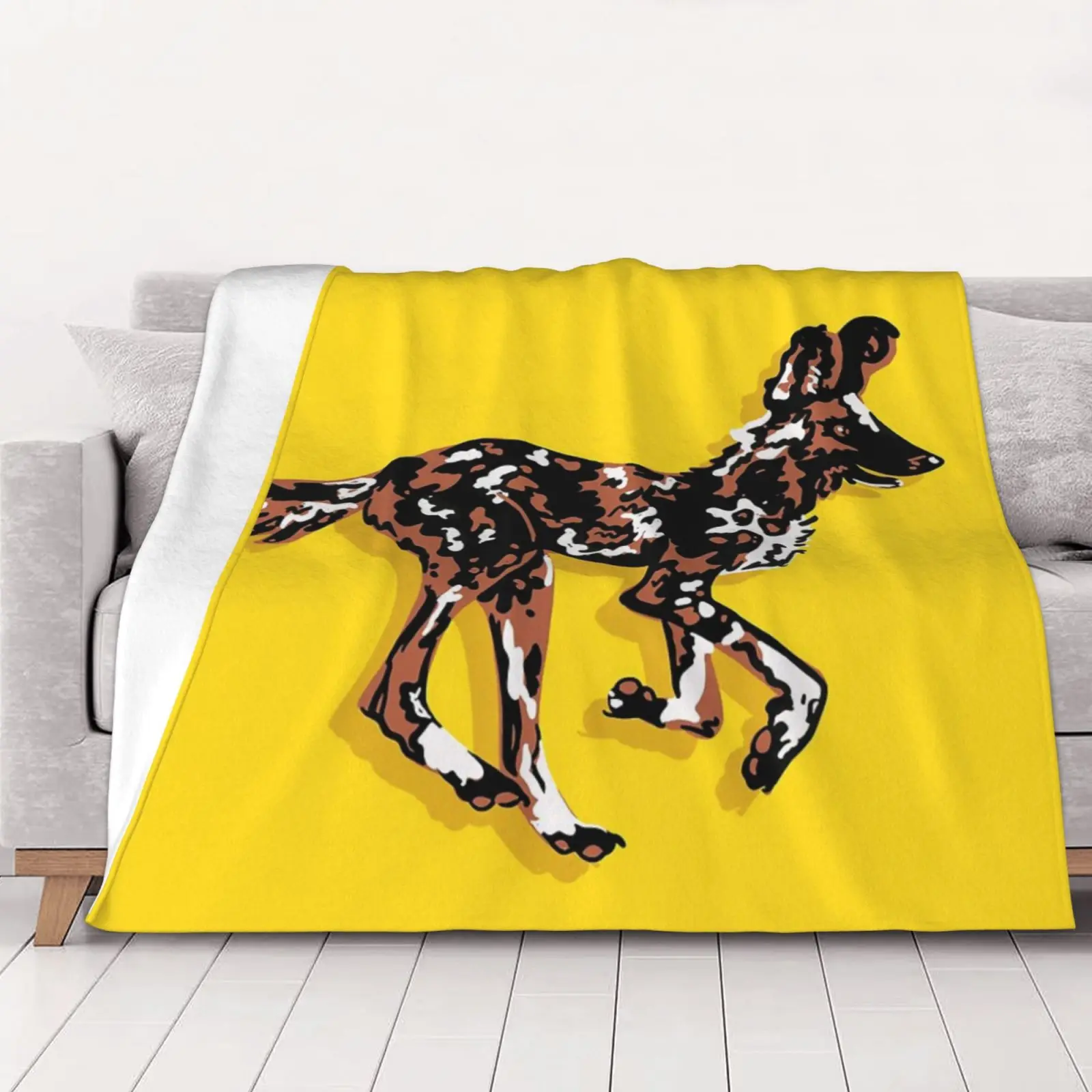 

African Wild Dog Prevent Allergy Hairy Winter Bed Covers Beach Bedspreads Sofa Blanket