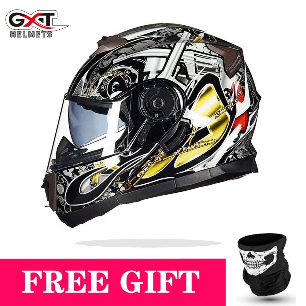 Enlarge GXT Full Face Modular Motorcycle Helmet High Quality Safety Downhill Motocross Racing Off Road Casco Flip Up Capacetes Para Moto
