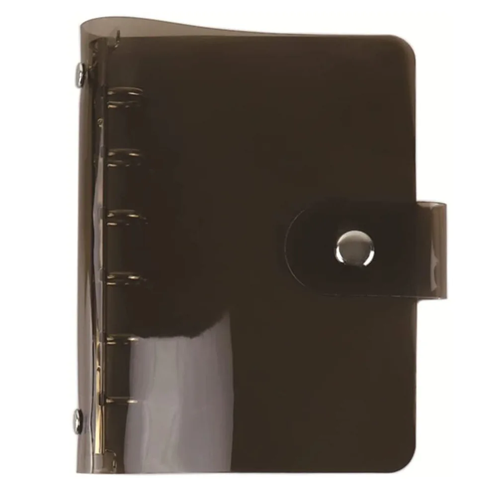 

A7 Size Trasparent Soft PVC 6-Ring Binder Notebook Cover with Snap Button Closure for Journal Planner Office Stationery Supplies