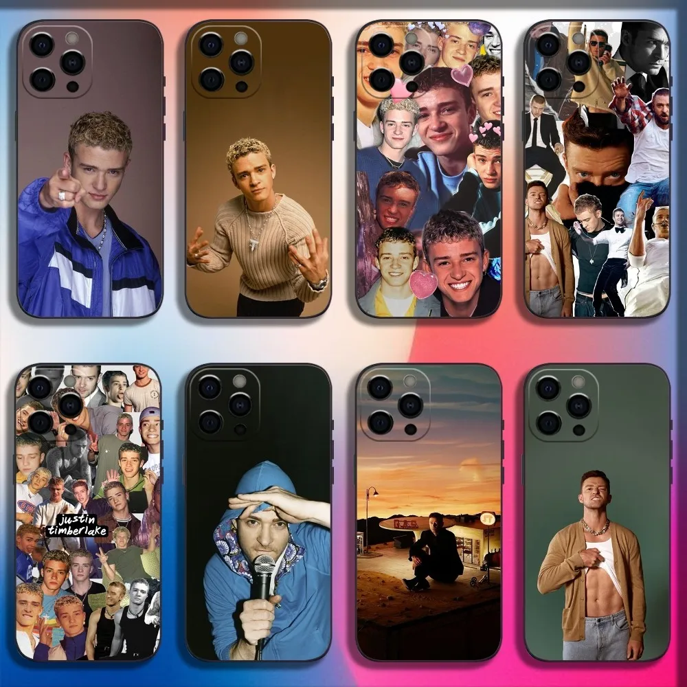 Singer Justin T-Timberlake Phone Case For iPhone 16 15 14 13 12 11 Pro X XS Max XR Plus Mini Soft Black Cover