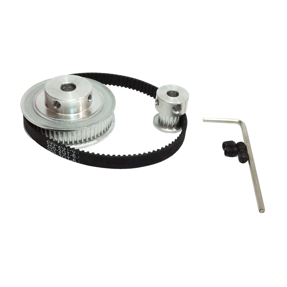 

HTD 2GT Timing Belt Pulley Kits GT2 Timing Belt Closed-Loop 200mm Pulley 20 Teeth and 60 Teeth for 3D Printer Accessories