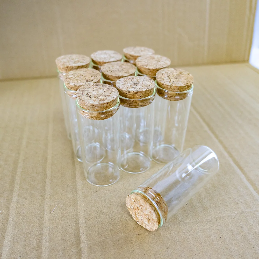 50pcs/Lot 30ml 30*70mm Corks Glass Bottles Stopper Crafts Jars Cork Mini Transparent Empty DIY Small Glass Vial Bottles