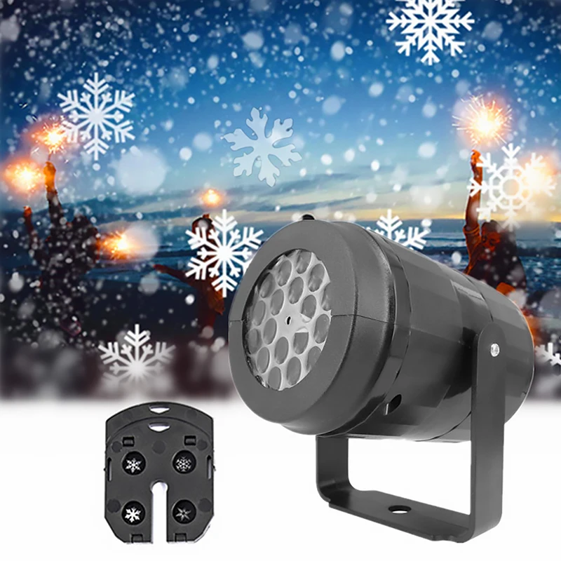 Christmas Party Lights Snowflake Projector Light Led Stage Light Rotating Xmas Pattern Outdoor Holiday Lighting Garden Decor