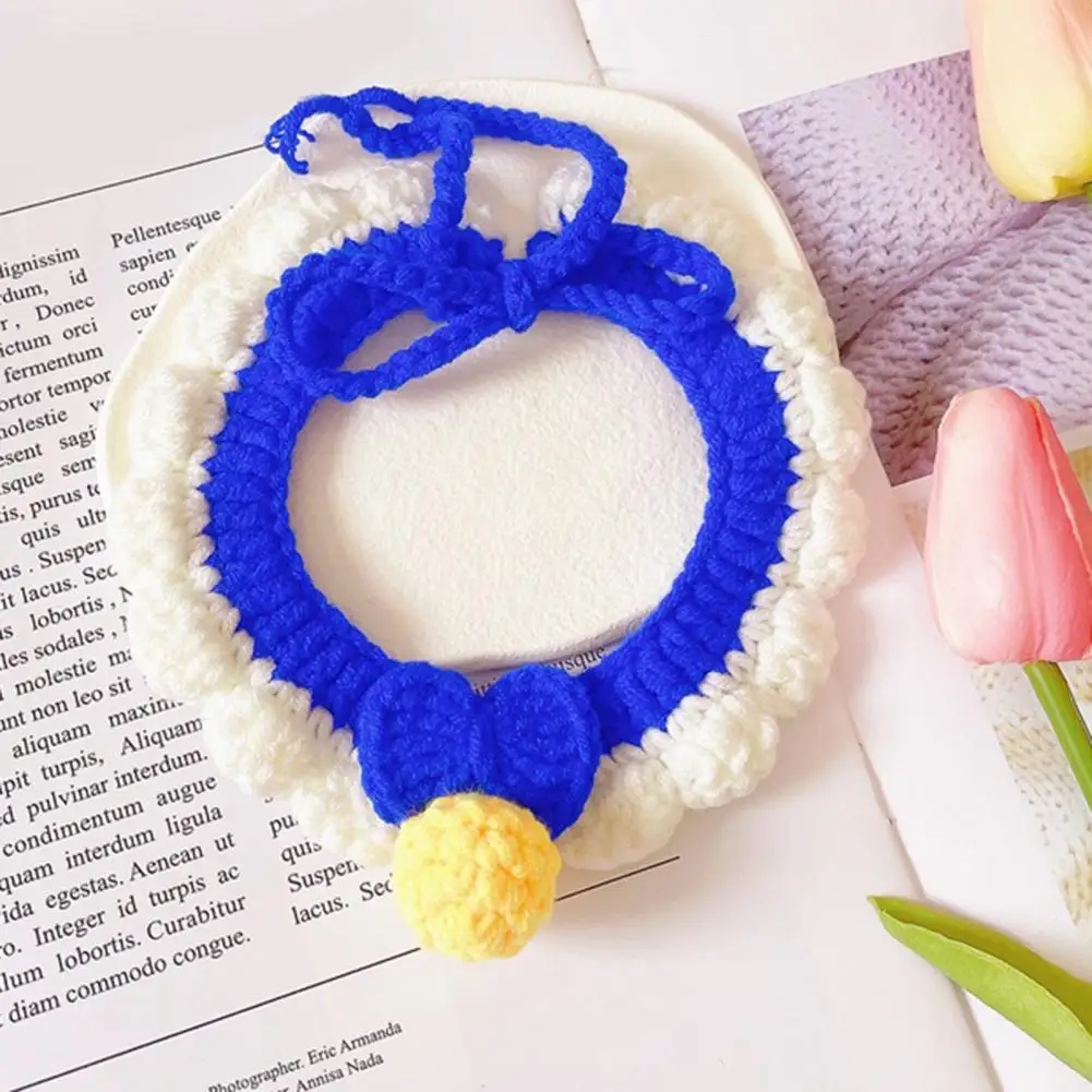 

Lightweight Excellent Pet Neck Accessories Puppy Kitten Collar Eye-catching Knitted Dog Collar Washable Pet Accessories