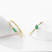 waterdrop color zirconium hoops earrings original 925 sterling silver jewelry trend 2022 asymmetrical earrimgs free shipping