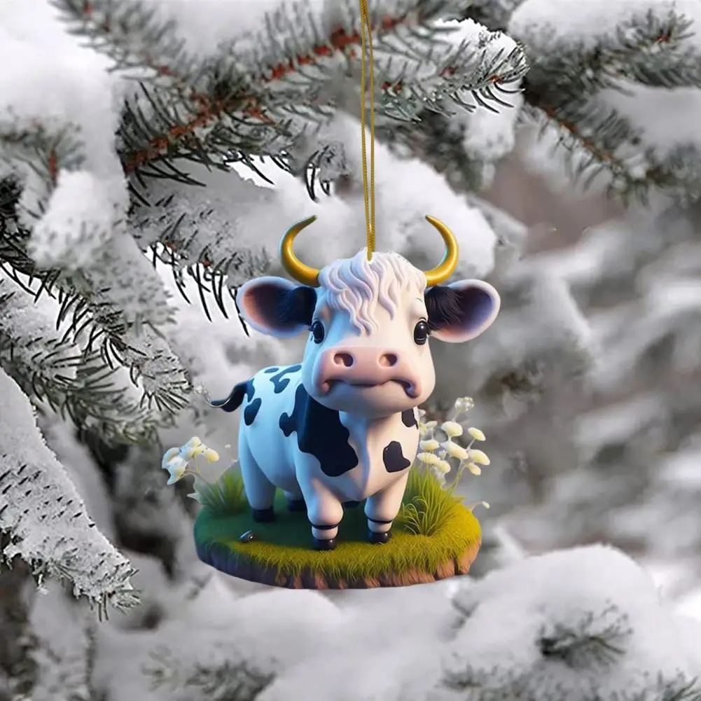 

High-quality Christmas Decorations Adorable Cow-themed Christmas Decorations Fun Cartoon Calf Pendants for Car Tree Ornaments