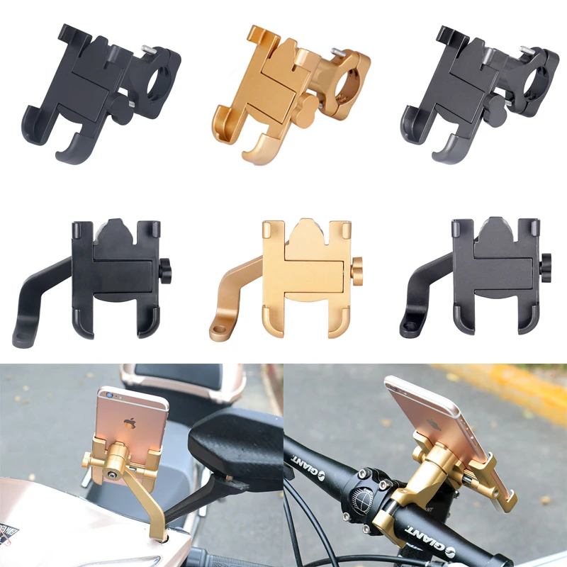

360 Degree Rotatable Bike Mobile Phone Holder Aluminum Adjustable Bicycle Holder Non-slip MTB Phone Mount Stand Cycling Bracket
