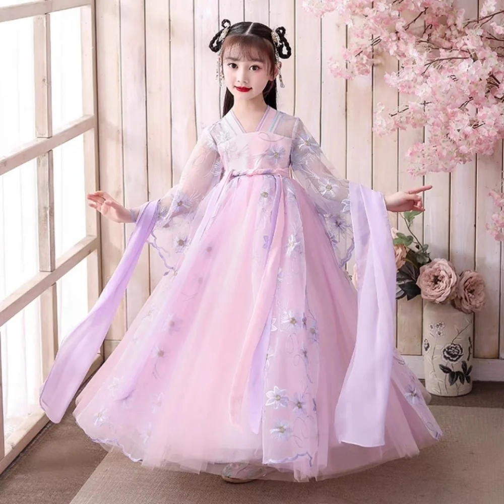 Китайские старинные костюмы 3-8-12T детское платье ханьфу праздничное сценическое