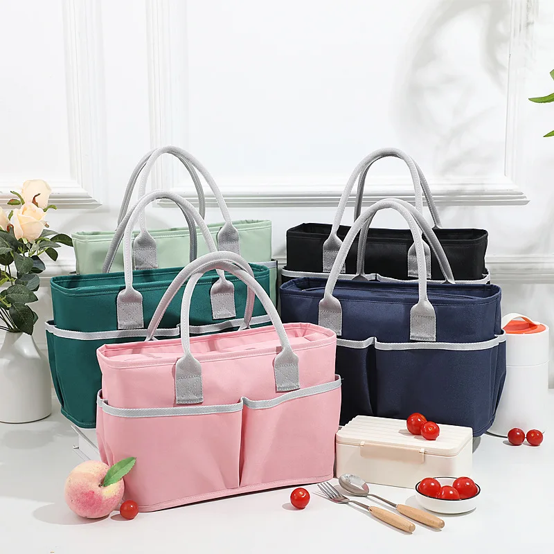 

Женский Ланч-бокс, сумка-тоут, вместительная утолщенная сумка из алюминиевой фольги, бэнто, термоизоляция, водонепроницаемый, высокий уровень внешнего вида