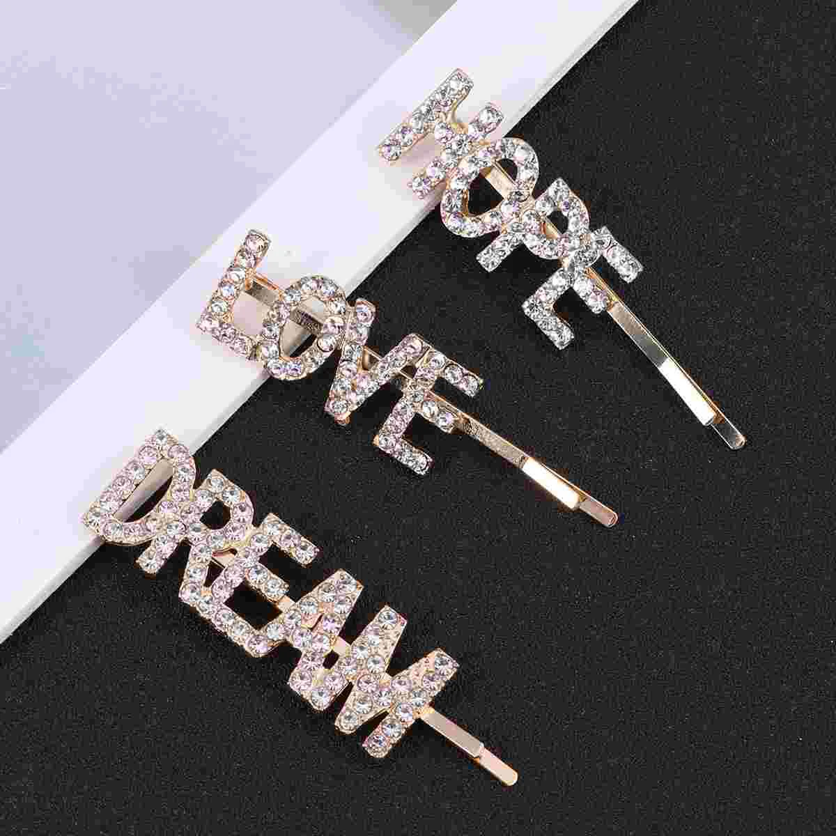 

Hair Letter Clips Women Pinspin Words Barrettes Bobbyhairpin Accessories Crystal Pearl Word Barrette Wedding Slide Snap Kids
