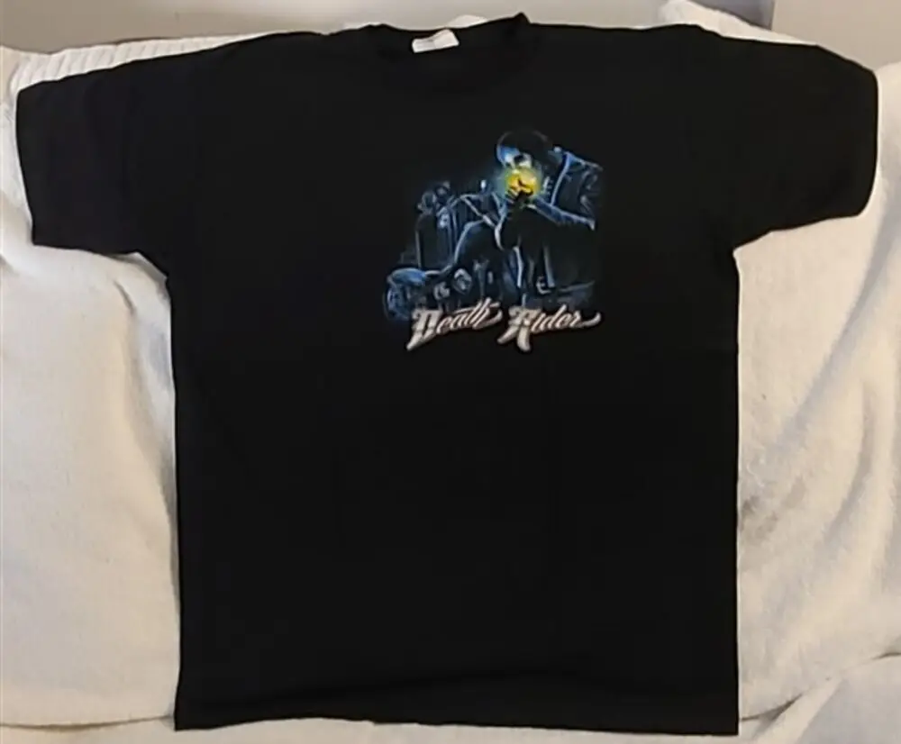 ФУТБОЛКА СКЕЛЕТОН ЧЕРЕП БАЙКЕР МОТОЦИКЛ GRIM REAPER SCYTHE DEATH RIDER GARGOYLE
