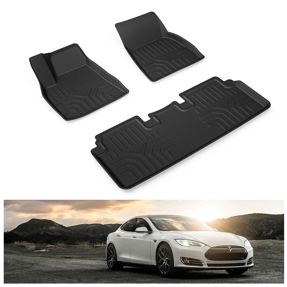 Коврики для пола передние и задние моделей Tesla S 2017-2020 всесезонные