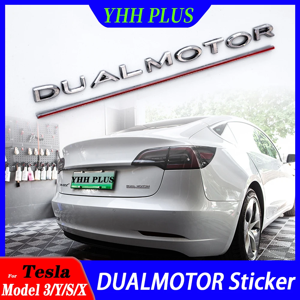

Dualmotor Sticker ModelY Car Dual Motor Emblem Metal Badge Decals For Tesla Model 3 Y S X 2023 Accessories Car-style Auto Parts