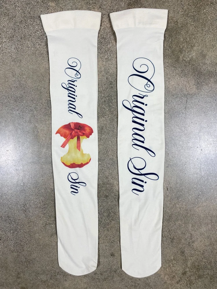 Панк-модные белые длинные носки с граффити и буквенным принтом Harajuku гольфы выше