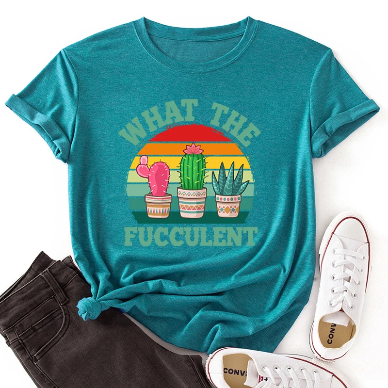 

Футболка женская летняя с коротким рукавом, модная тенниска с графическим принтом растений, Повседневная Свободная майка с круглым вырезом