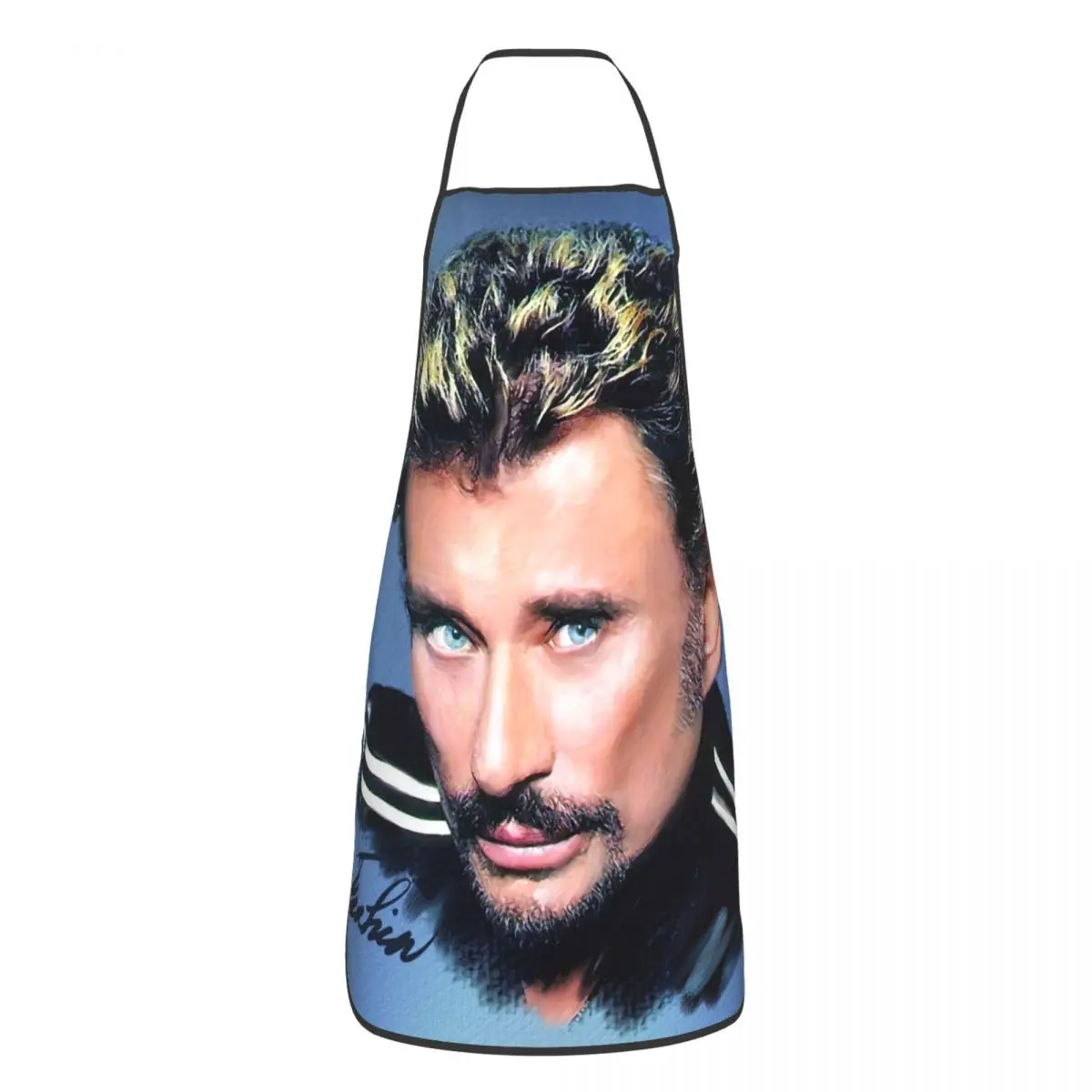 

Custom Bib Johnny Hallyday Aprons for Men Women Unisex Adult Chef Kitchen Cooking French Rock Singer Tablier Cuisine Gardening