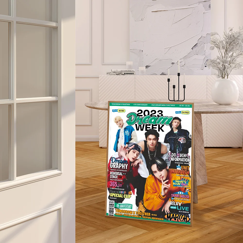 Kpop T-Tomorrow X T-Together TXT Anime Posters Sticky Whitepaper Prints Artwork Kawaii Room Decor