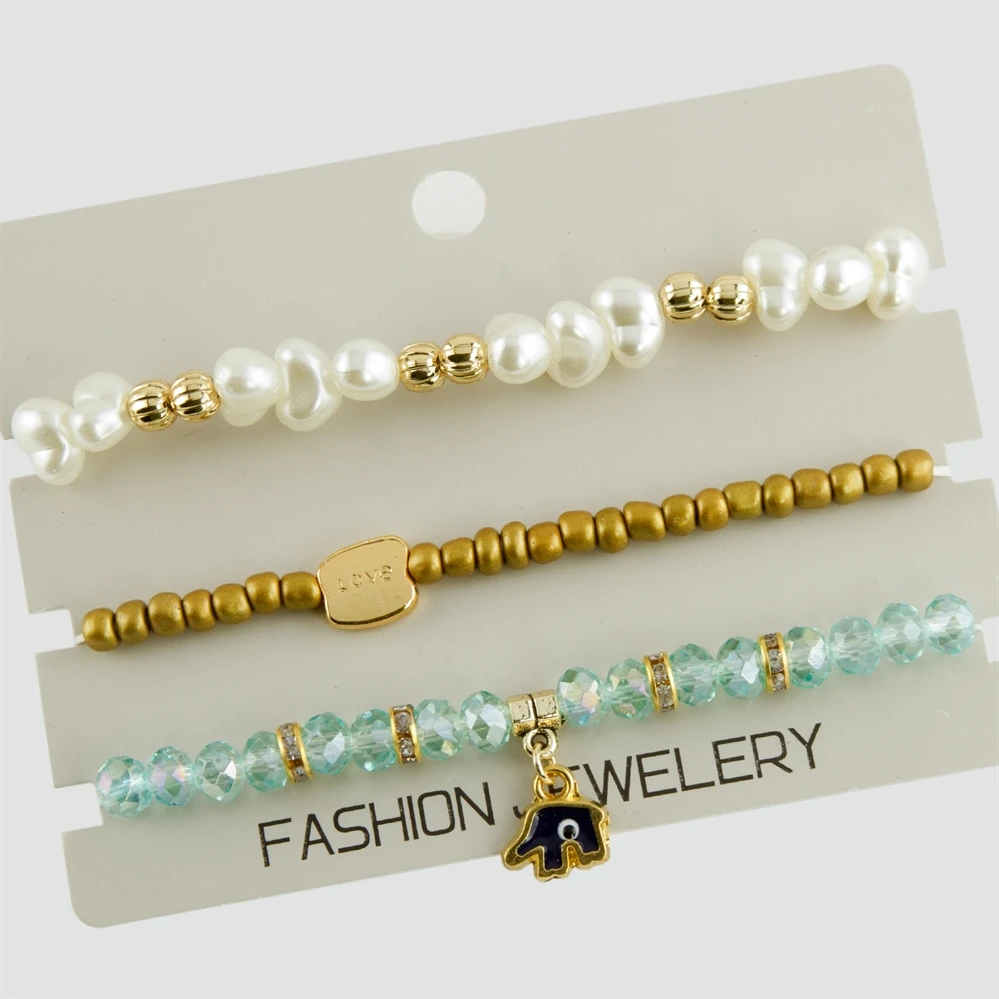 

3 шт. Роскошный Жемчужный браслет с кристаллами