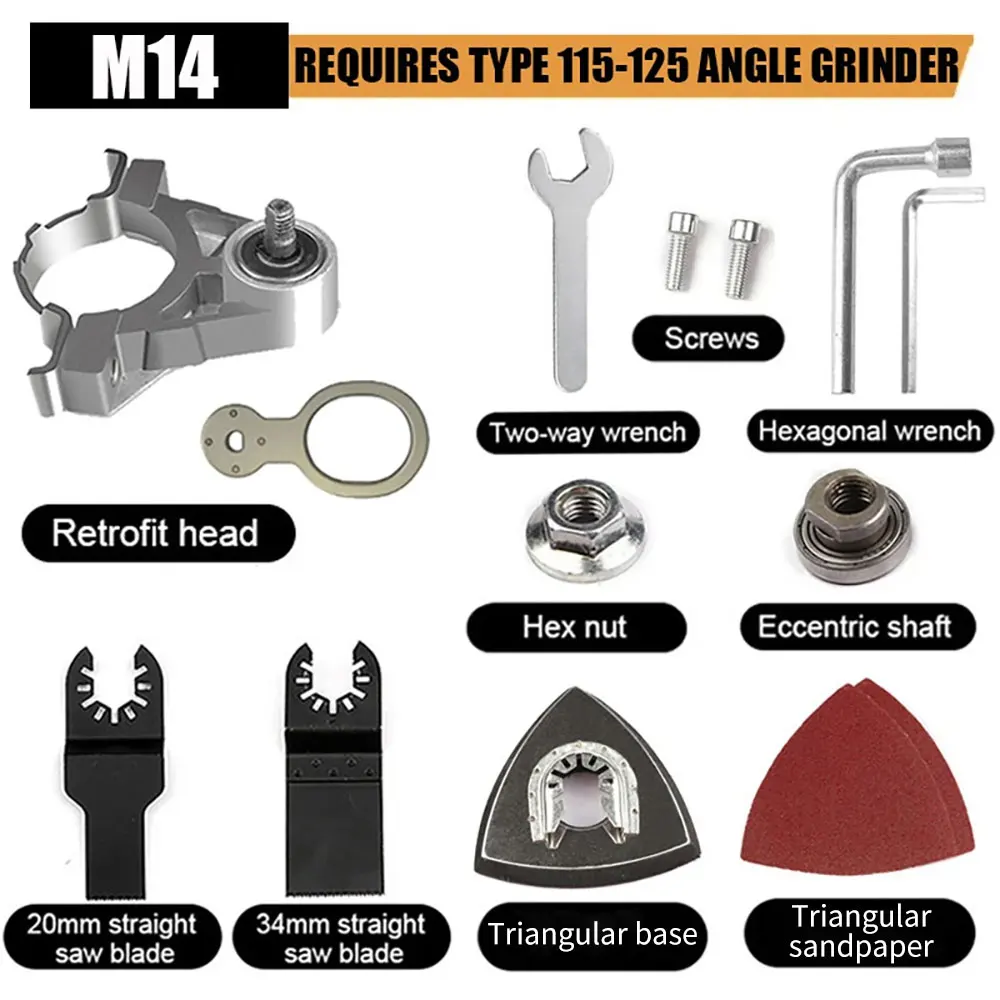

M14/10 Угловая шлифовальная машина, универсальная головка для деревообработки, универсальный переходник для гравировки сокровищ, инструменты для долота для работы по дереву