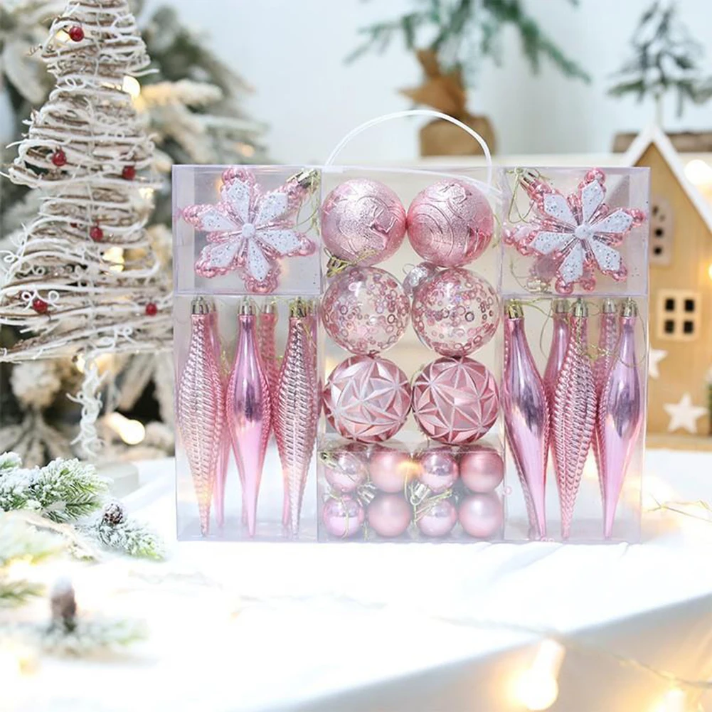 

40PCS Christmas Ball Ornaments Christmas Tree Decorations Shatterproof Multiple Colour Hanging Ball Festival Party Decoration