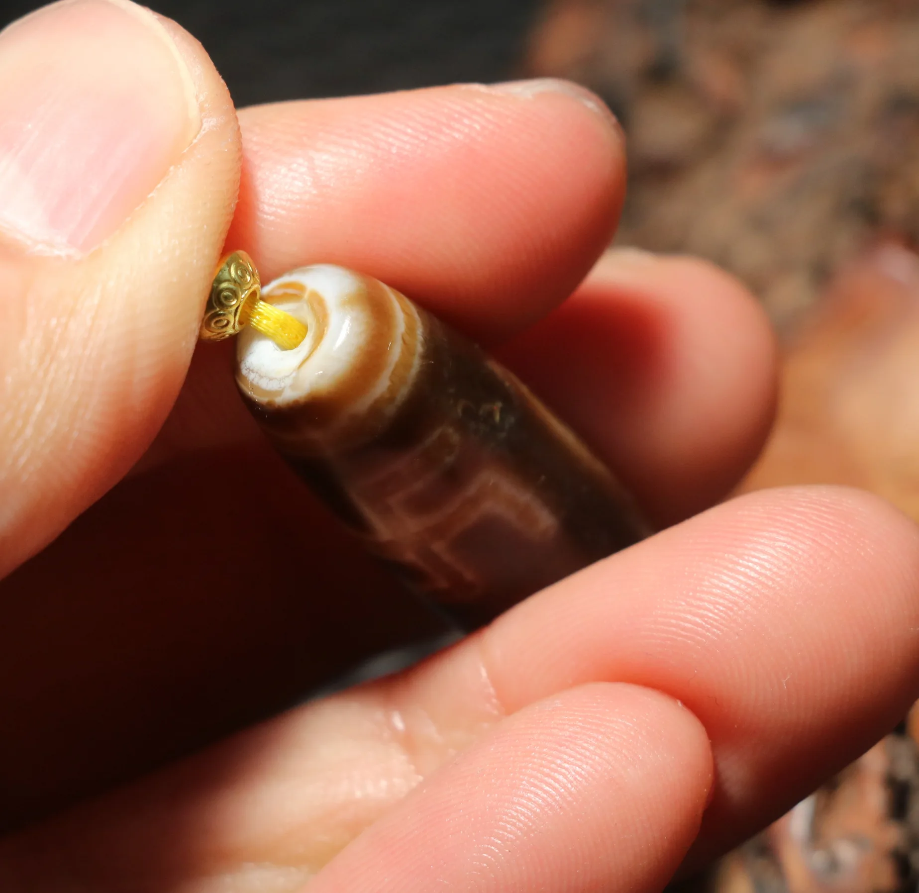 UPD25211A52 Мощность Энергия Тибетский старый агат Патина Kingkong Глаза Wanzi Swastica dZi Амулет