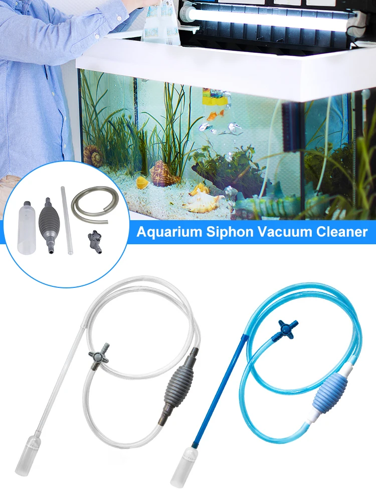 

2.6M Fish Tank Water Changer Air Pump Cleaning Accessorie Handheld Aquarium Gravel Cleaner Vacuum Siphon Pump with Filter Nozzle